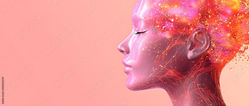 Poster ai and robotics fusion conceptual art of human-machine synergy digital space abstract visuals creati