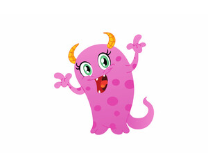 Pink Color Funny Monster