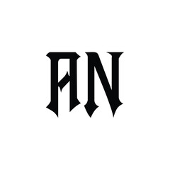 AN monogram logo design letter text name symbol monochrome logotype alphabet character simple logo