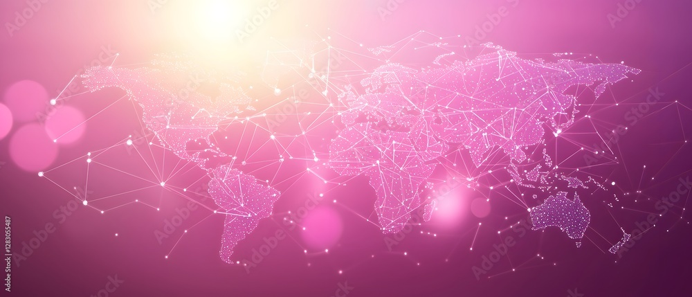 Poster ai-driven digital brain conceptual visualization global network digital art modern technology aerial