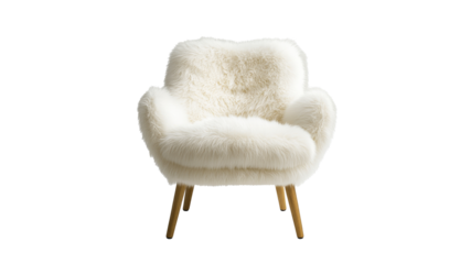 Fluffy white chair for relaxing comfort