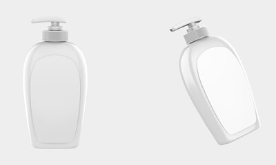 Moisturising Cream Or Hand Wash Bottle with Pump Mockup Isolated On white background. 3d illustration