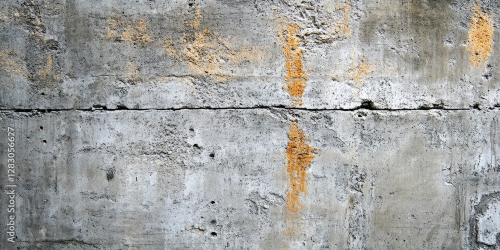 Poster rough textured concrete wall featuring grey tones with orange accents and visible imperfections crea