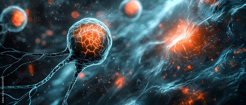 Poster futuristic ai-powered neurological digital twin concept in a virtual environment enhanced sci-fi vis