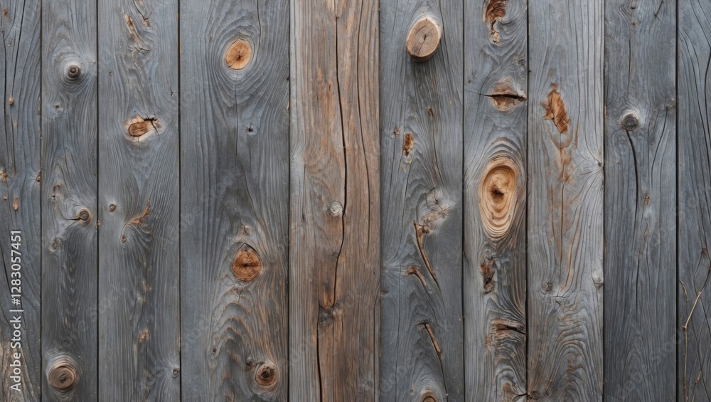 Poster grey weathered wooden texture showcasing natural knots and patterns for use in design or background 