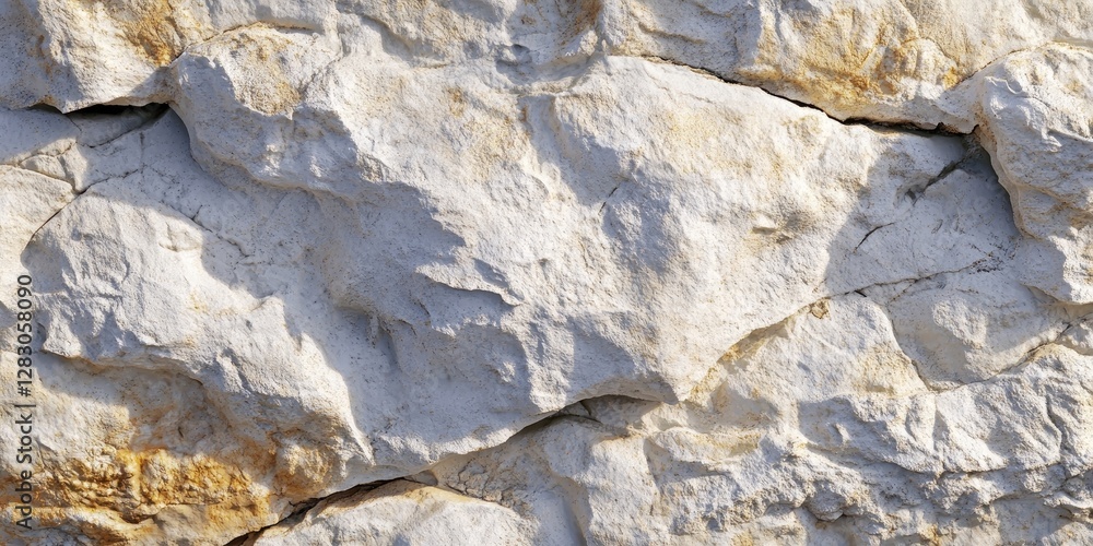 Aufkleber textured light-colored rock surface with cracks and subtle yellow streaks, showcasing natural erosio