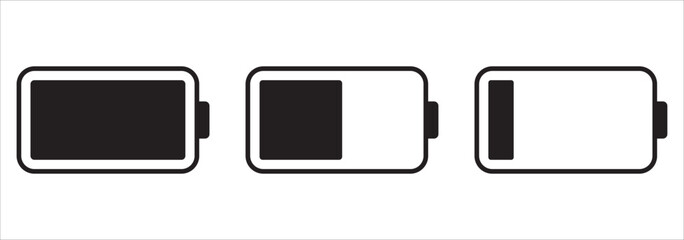 Battery icon. Battery level icon set.