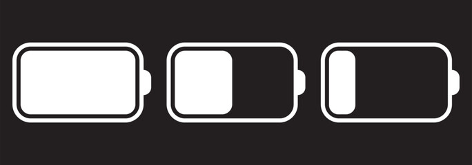Battery icon. Battery level icon set.