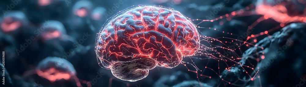 Aufkleber ai neural evolution visualization digital realm science art futuristic environment close-up view con