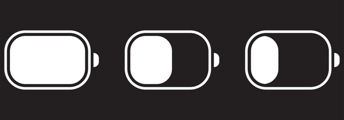 Battery icon. Battery level icon set.