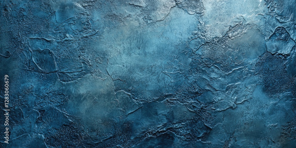 Poster textured blue wall background with varying shades of deep blue and turquoise, featuring a distressed