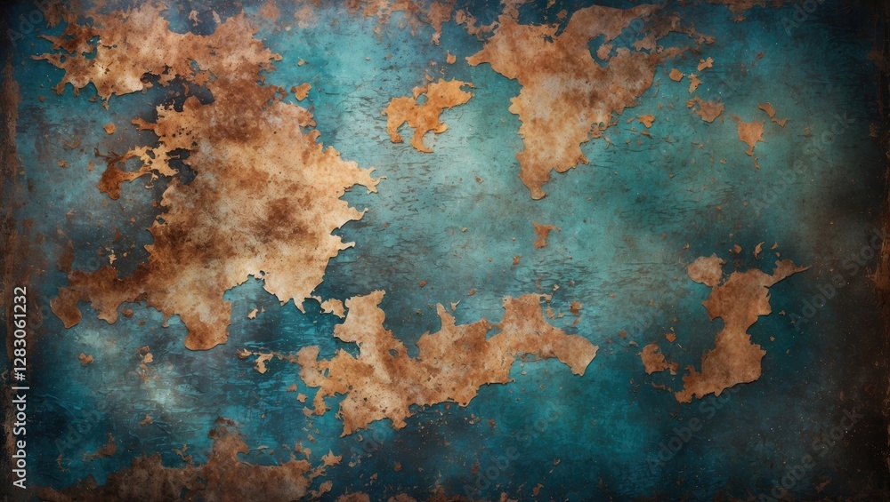 Poster weathered grunge texture with blue tones showcasing an abstract rustic background for creative desig