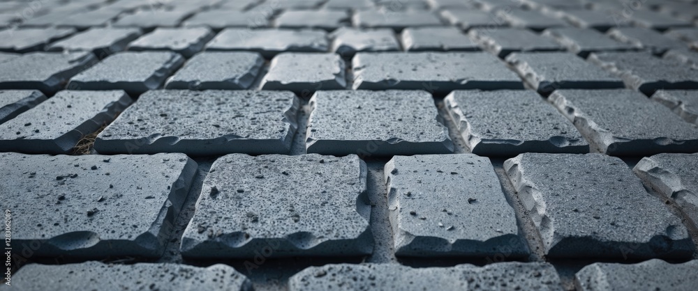 Poster textured cobblestone pavement background with uneven surface and weathered appearance in urban setti