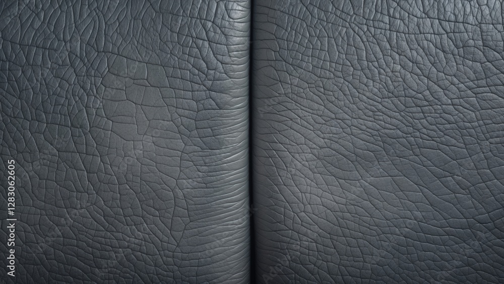 Poster textured gray leather background with visible grain pattern and wrinkles, suitable for various desig