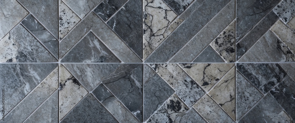 Poster gray granite tile floor texture with geometric pattern ideal for interior design and architecture ba
