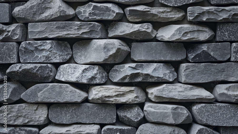 Poster textured gray stone wall background with varied shapes and sizes creating a natural, rugged appearan