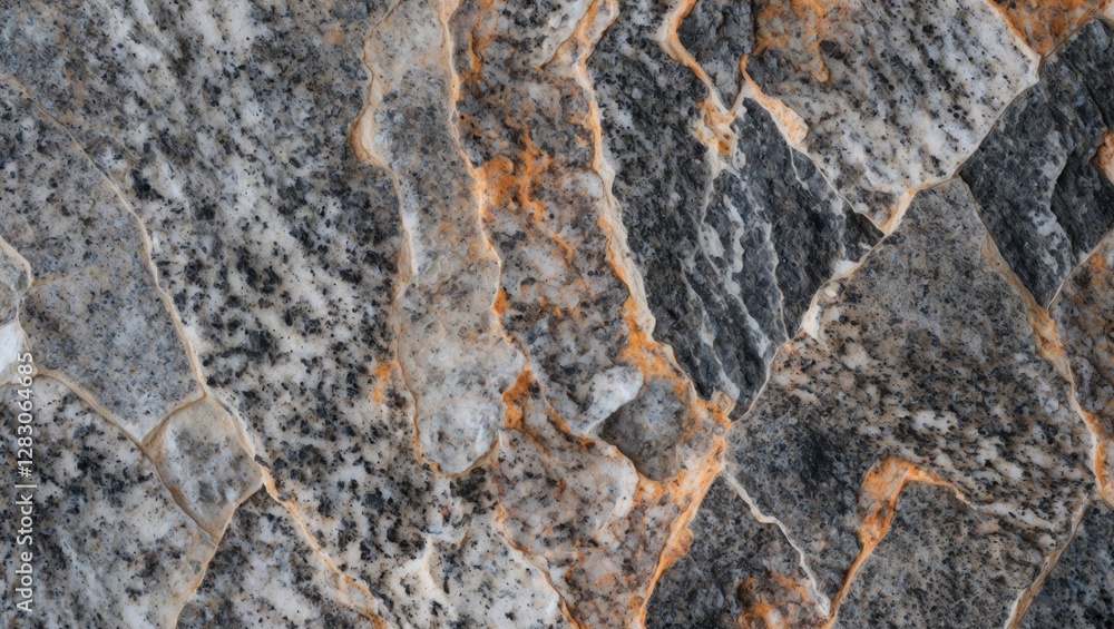Poster granite close-up texture showcasing intricate patterns and natural color variations in a rough stone