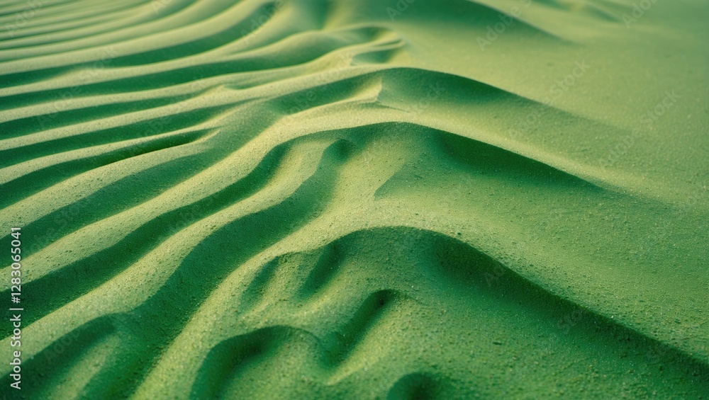 Poster desert landscape featuring vibrant green sand patterns and natural textures creating an abstract bac