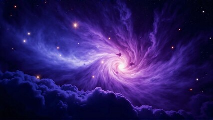 Mystical Cosmic Clouds Illuminated by Celestial Light in a Dreamlike Night Sky