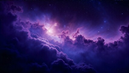 Obraz premium Mystical Cosmic Clouds Illuminated by Celestial Light in a Dreamlike Night Sky