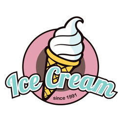 Simple Ice Cream Logo, Vector Graphic