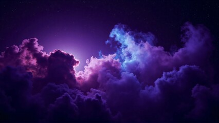 Obraz premium Mystical Cosmic Clouds Illuminated by Celestial Light in a Dreamlike Night Sky