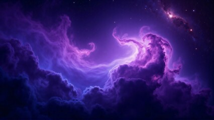 Mystical Cosmic Clouds Illuminated by Celestial Light in a Dreamlike Night Sky