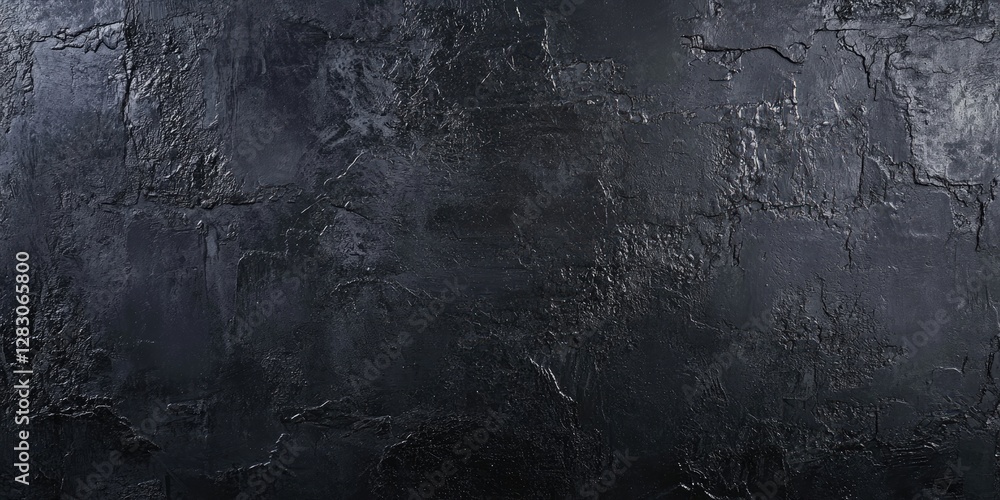 Poster black concrete wall with abstract grunge texture in a loft style showcasing rich dark tones and unev