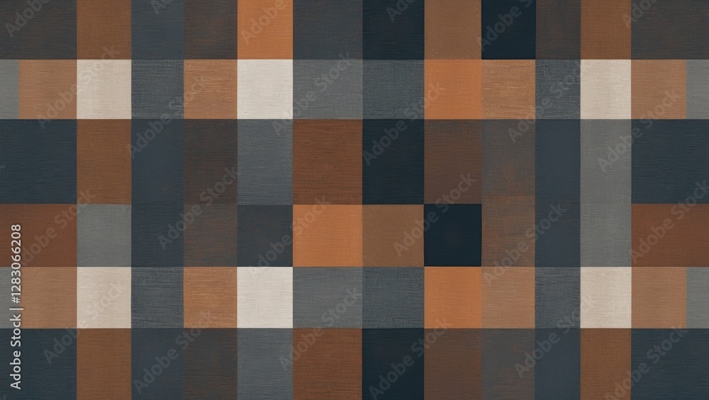 Poster textured gray and brown checkered background for creative design projects and modern graphics