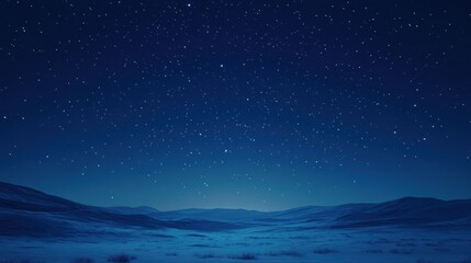 Starry Night Landscape: Serene Nightscape Under a Blanket of Stars