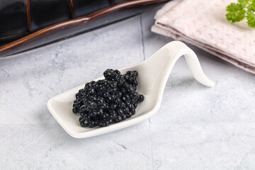 black sturgeon caviar in the bowl