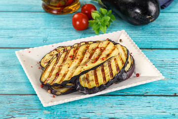 Grilled eggplant slices for snack