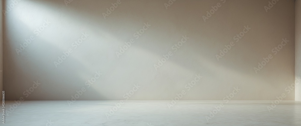 Poster Minimalist clean wall interior with soft lighting perfect for copy space or background use in various design applications.