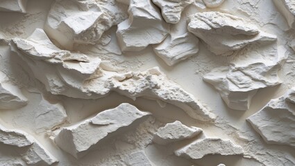 Obraz premium Textured gypsum wall surface with intricate layered patterns in neutral tones for interior design and architectural applications