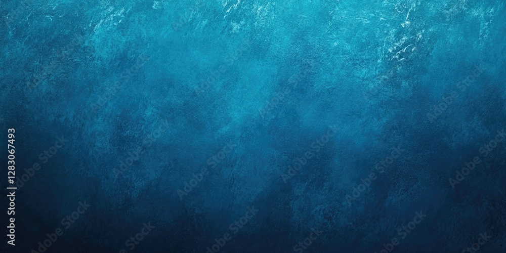 Poster Blue abstract textured background with a gradient from deep to light blue, perfect for a horizontal banner with space for text.