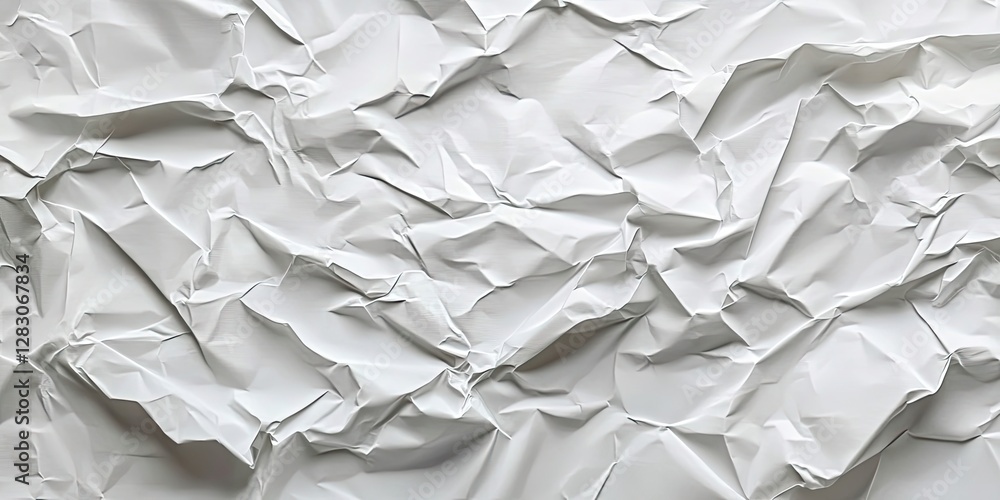 Leinwandbilder crumpled white paper texture background featuring various shades of light grey positioned irregularl