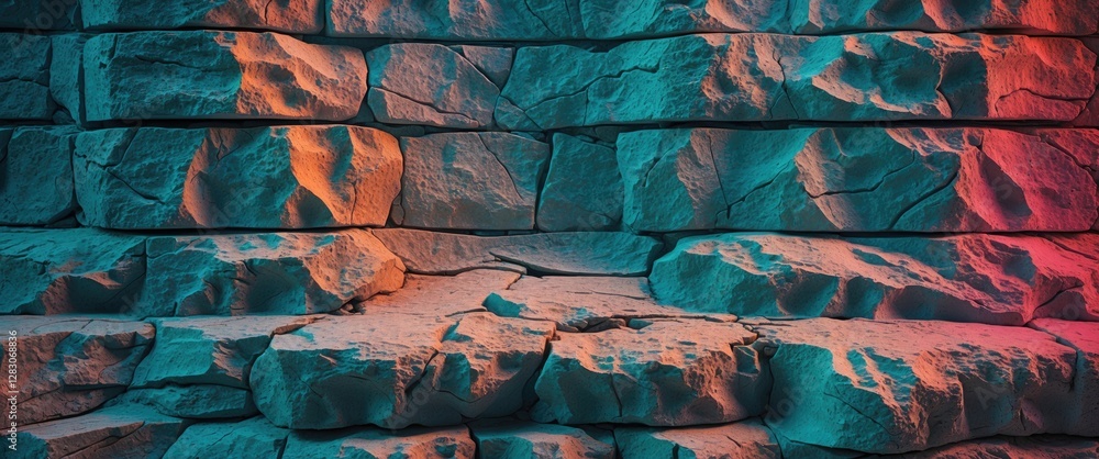 Poster textured stone wall with layered grunge effects and dramatic lighting creating a unique artistic bac