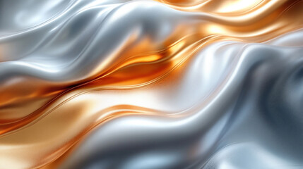 Obraz premium Abstract background of swirling metallic hues in silver and gold, creating a luxurious effect