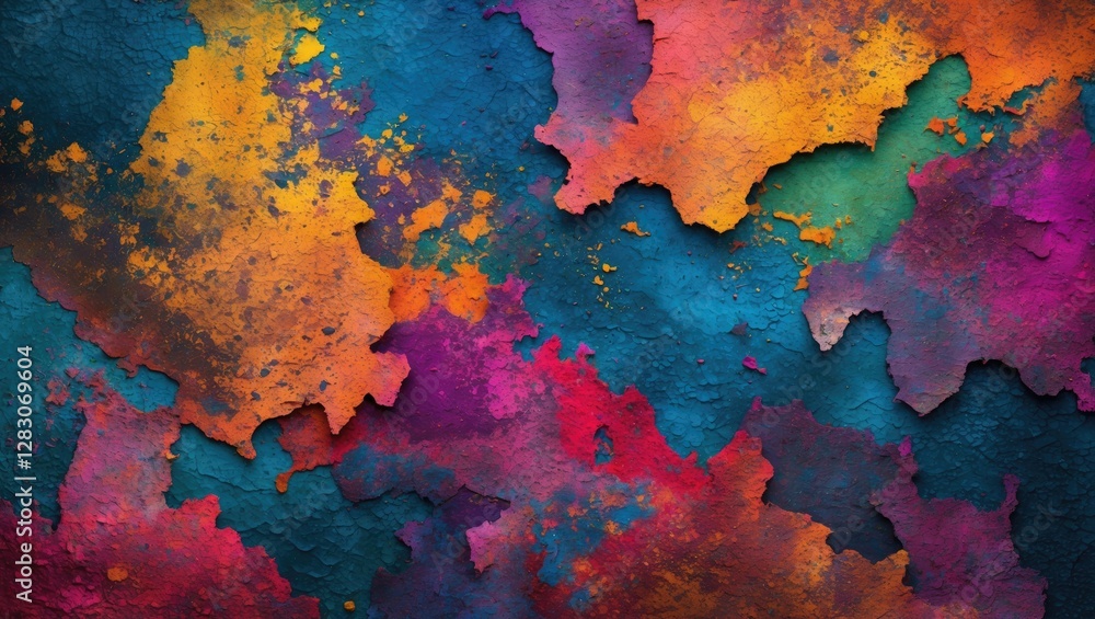 Poster vibrant grunge abstract texture featuring rich colors and intricate patterns ideal for artistic back