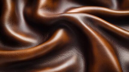 Background texture of smooth leather in rich brown tones for a luxurious feel