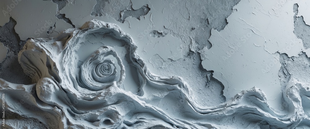 Poster textured grey background with intricate swirling patterns and layered details ideal for design proje