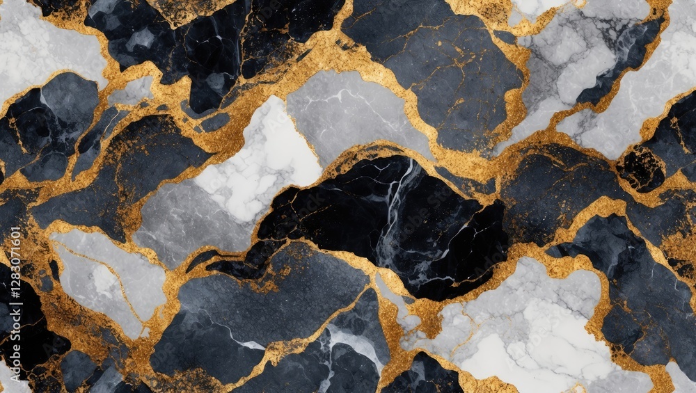 Poster elegant dark gray marble texture with gold and white patterns for upscale design projects and luxuri