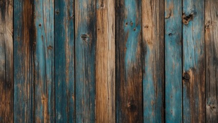 Obraz premium Rustic blue and brown wood texture with weathered grunge appearance for backgrounds or surface design elements