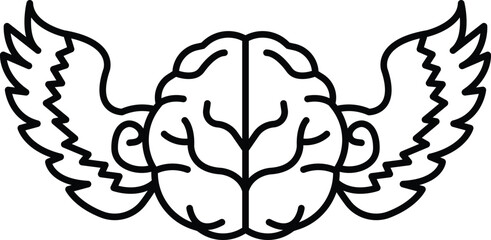 brain with two wings on either side