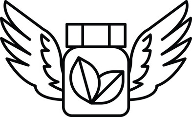 jar with a winged on it