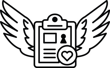 clipboard with a heart and a picture of a person