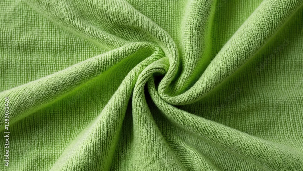 Poster vibrant apple green knitted fabric texture on a clean white background showcasing soft fibers and in
