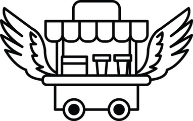 cart with wings on it