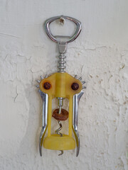 corkscrew on a wooden table