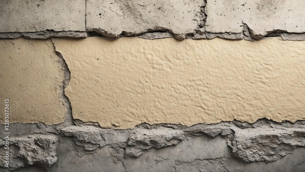 Poster Retro cream concrete wall texture with cracked details ideal for product display and web design backgrounds in advertising and promotions.